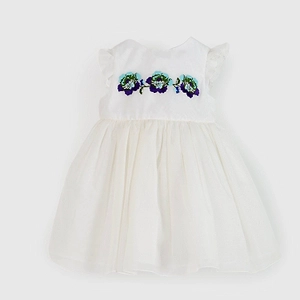 Etro Kids Floral Embroidered Pleated Dress