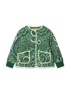 Paisley Printed Crewneck Jacket