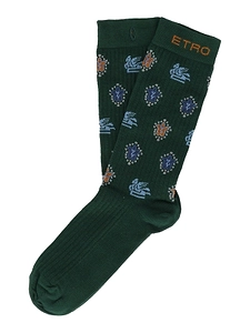 Pegaso-Motif Ribbed Knit Socks