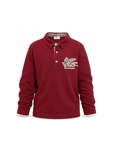 Etro Kids Pegaso-Patch Long Sleeved Polo Shirt