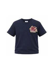 Etro Kids Pegasus Patch Crewneck T-Shirt