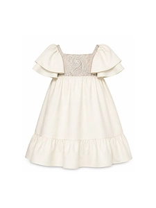 Etro Kids Ruffled Square Neck Dress