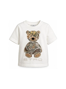 Etro Kids Teddy Bear-Patch Short Sleeved T-Shirt