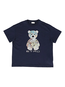 Etro Kids Teddy Bear-Patch Short Sleeved T-Shirt