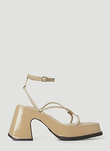 Olympia Ankle Strap Square-Toe Sandals