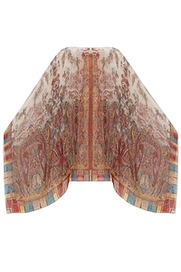 Paisley-Printed Poncho