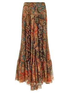 Etro Paisley Ruffled Maxi Skirt