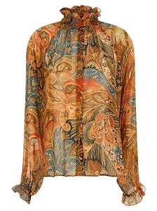 Etro Paisley Ruffled Blouse