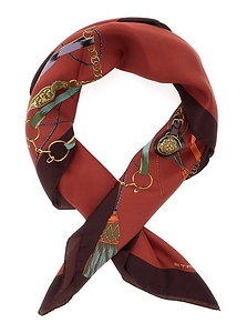 Tassel Print Silk Scarf