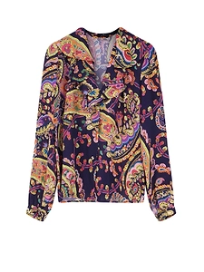 V-Neck Printed Blouse