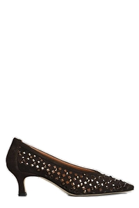 Evaluna Studded Pointed Toe Pumps