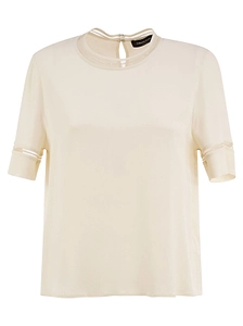 Fabiana Filippi Short Sleeve Crewneck Blouse