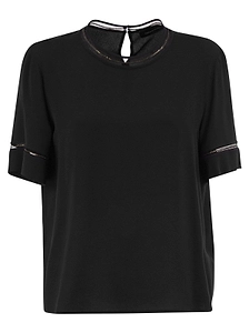 Fabiana Filippi Short Sleeve Crewneck Blouse