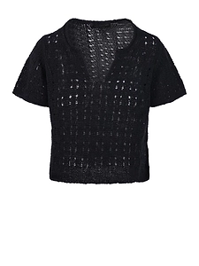 Fabrizio Del Carlo Open-Knit Short-Sleeve Knitted Top