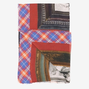 Faliero Sarti Checked Print Fringed Scarf
