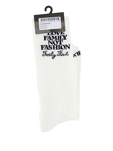 Family First Slogan Knit Socks