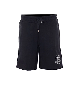 Family First Slogan Drawstring Shorts