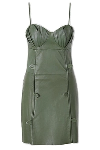 Farm Rio 3D Flower Leather Mini Dress