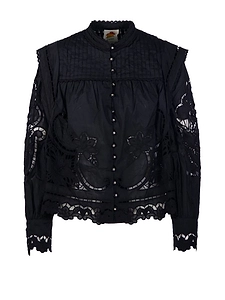 Farm Rio Broderie Anglaise Button Blouse