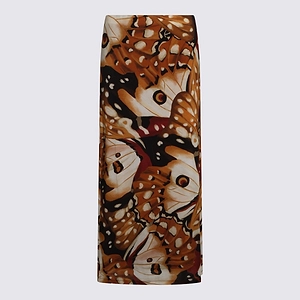 Butterfly Print Midi Skirt