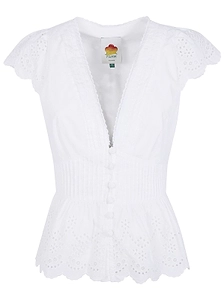 Farm Rio Embroidered Lace Blouse