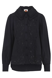 Farm Rio Embroidered Lace-Collar Shirt