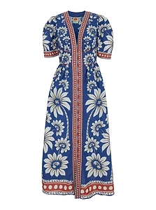 Farm Rio Floral Button-Front Dress