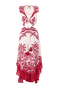 Floral Patterned Cut-Out Dress