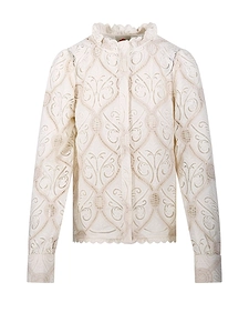 Graphic Lace Long Sleeve Blouse