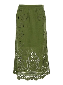 Farm Rio Majestic Garden Embroidered Skirt