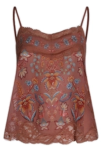 Farm Rio Lace Trim Printed Camisole Top