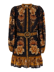 Majestic Garden Belted Mini Dress