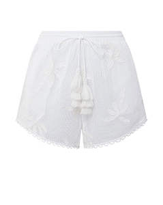 Farm Rio Palm Trees Drawstring Tassel Shorts