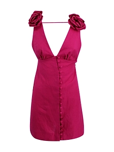 Farm Rio Rose-Detail Mini Dress