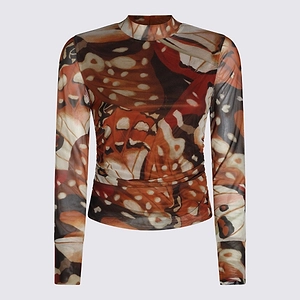 Farm Rio Sheer Printed Long-Sleeve Top