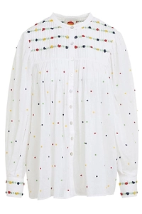 Smocked Embroidered Blouse