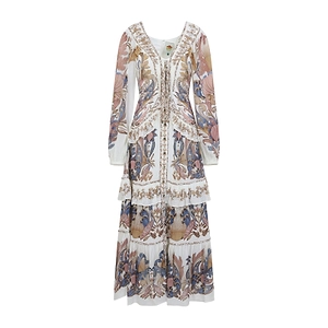 Sea Garden Ruffled Maxi Dress