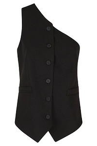 Federica Tosi One-Shoulder Long Gilet Top