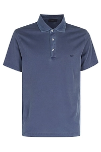 Fay Frosted Embroidery Jersey Polo Shirt