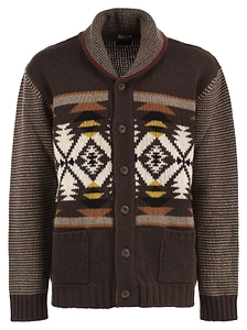 Jacquard Shawl Collar Cardigan