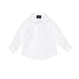 Fay Kids Curved Hem Long-Sleeved Shirt