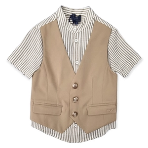 Fay Kids Layered-Designed Short-Sleeved Shirt