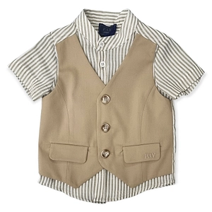 Fay Kids Layered-Designed Short-Sleeved Shirt