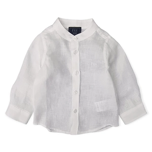 Fay Kids Logo-Embroidered Buttoned Shirt