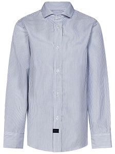 Fay Kids Striped Curved Hem Shirt