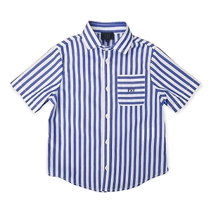 Fay Kids Stripe-Printed Short-Sleeved Buttoned Shirt