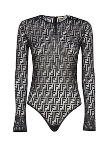 Fendi Monogrammed Lace Bodysuit