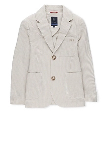 Fay Kids Striped Single-Breasted Tailored Blazer
