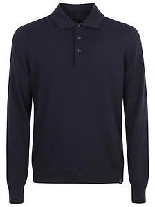 Fay Long-Sleeve Wool Polo Shirt