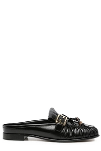 Fendi Baguette Bow-Detailed Gathered Sabots